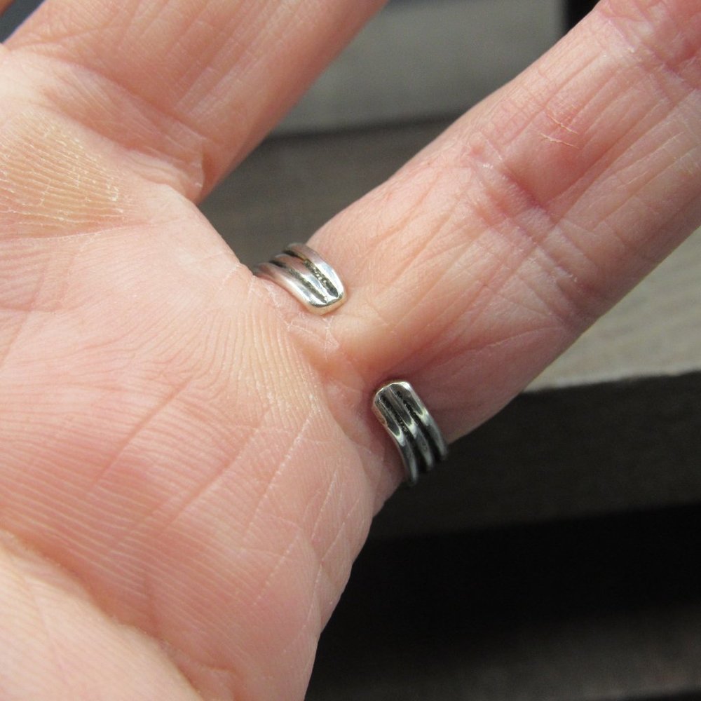 Size 5 Sterling Silver Wire Knot Toe Band Ring Vintage - Picture 4 of 8